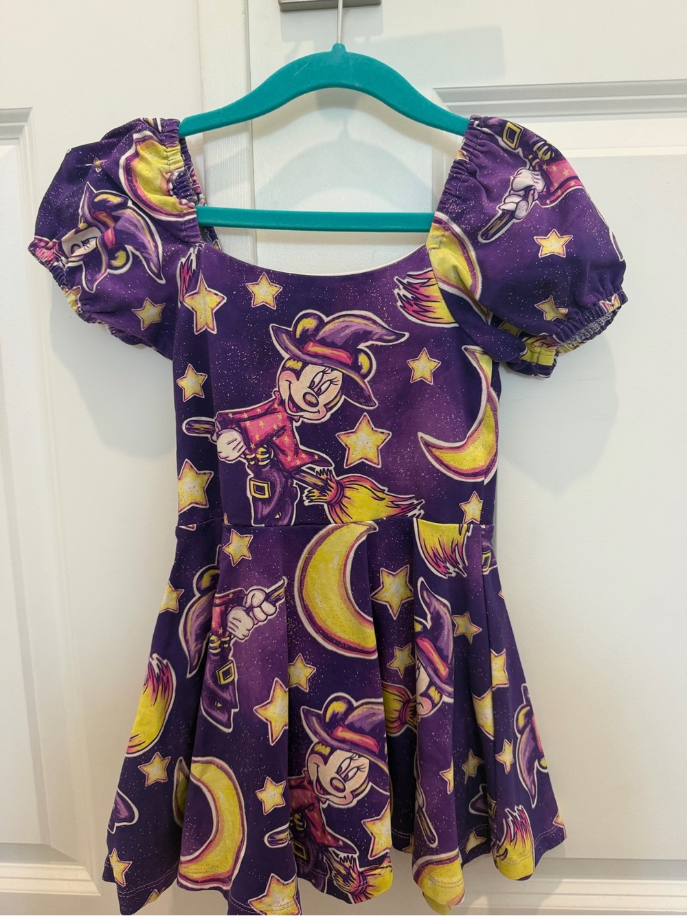 Lu and Ro Disney Halloween Minnie Mouse Purple Witch Print Kids Costume Dress